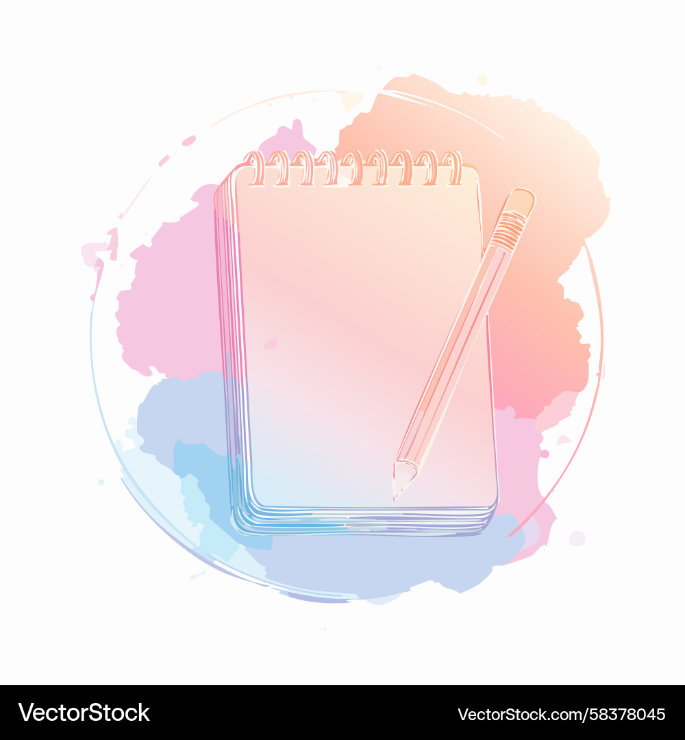 Pastel Sketch of a Spiral Notebook Vector Image