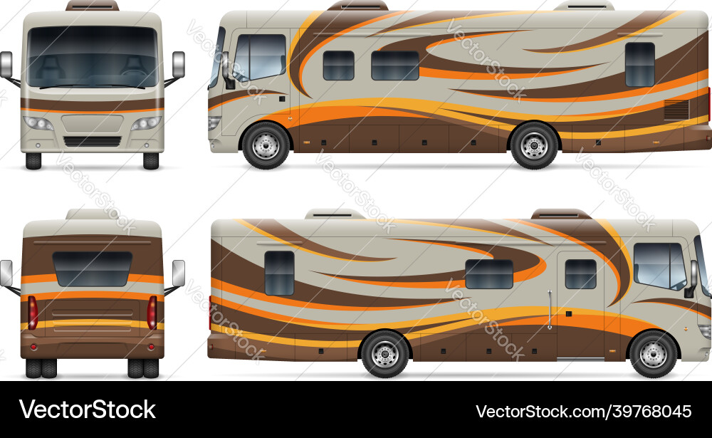 Rv Wrap Mock-up-Seite Vorderansicht Rv Wrap Mock-up-Seite Vorderansicht vektorbild