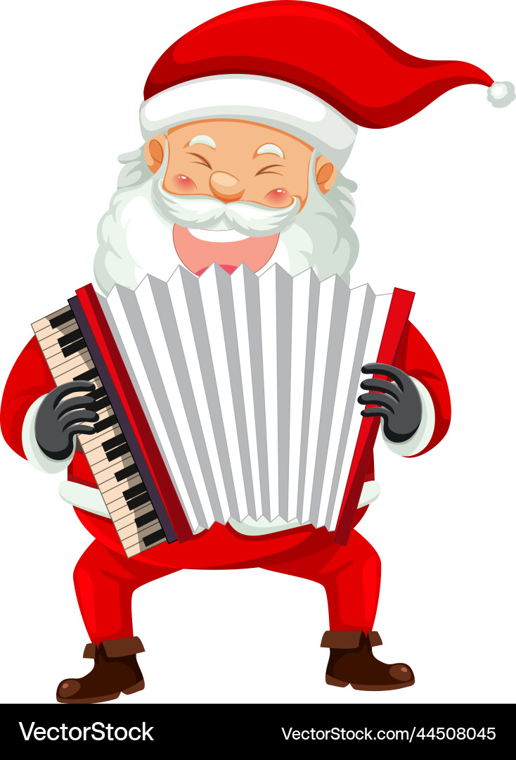Santa claus playing accordion Santa claus playing accordion vector image
