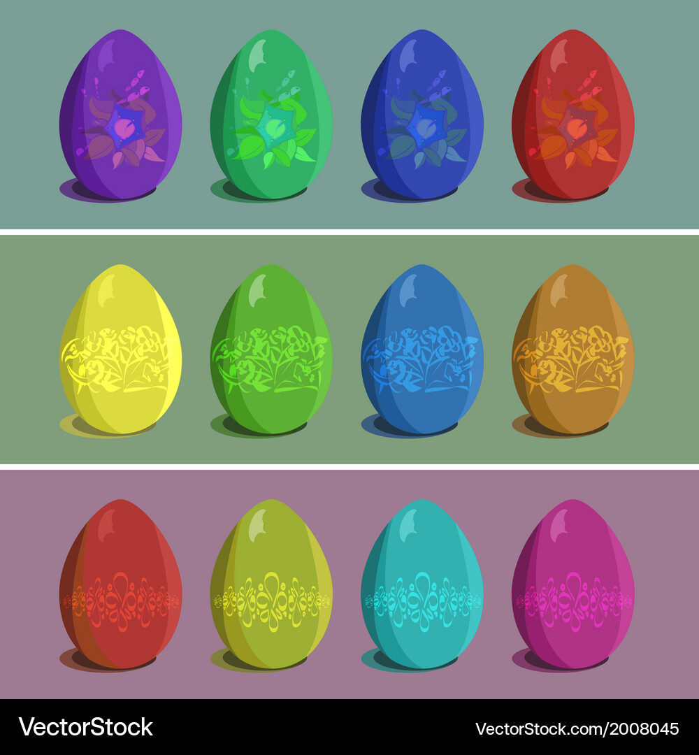 Set of easter eggs Vector Image