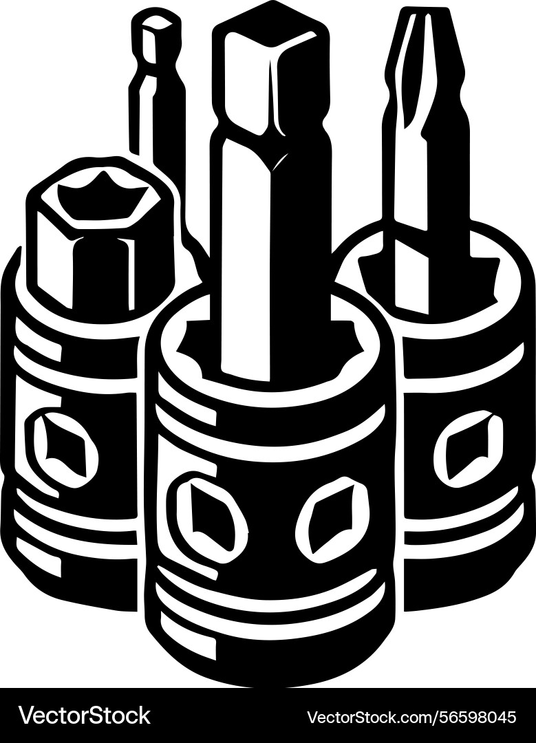 Simple icon of a socket set logo design vector image