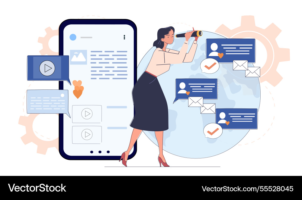 Social Media Analysis Vector Image