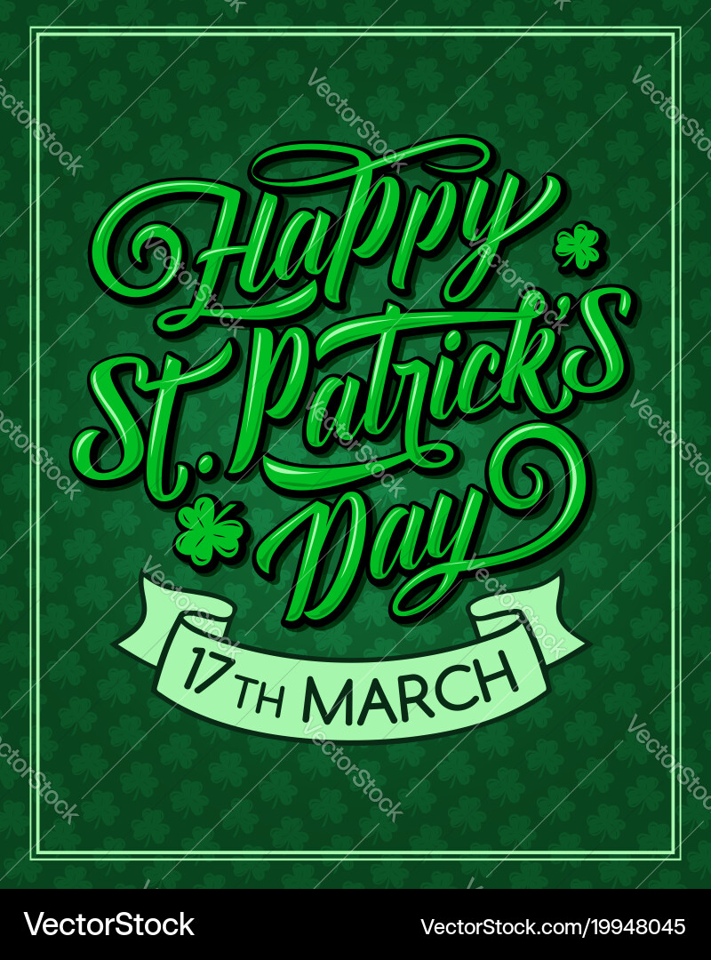 St. Patrick's Day Shamrock Pattern vector image
