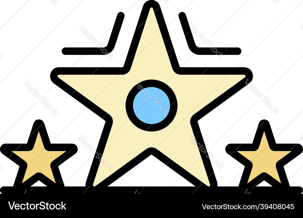 Star video blog icon color outline Vector Image
