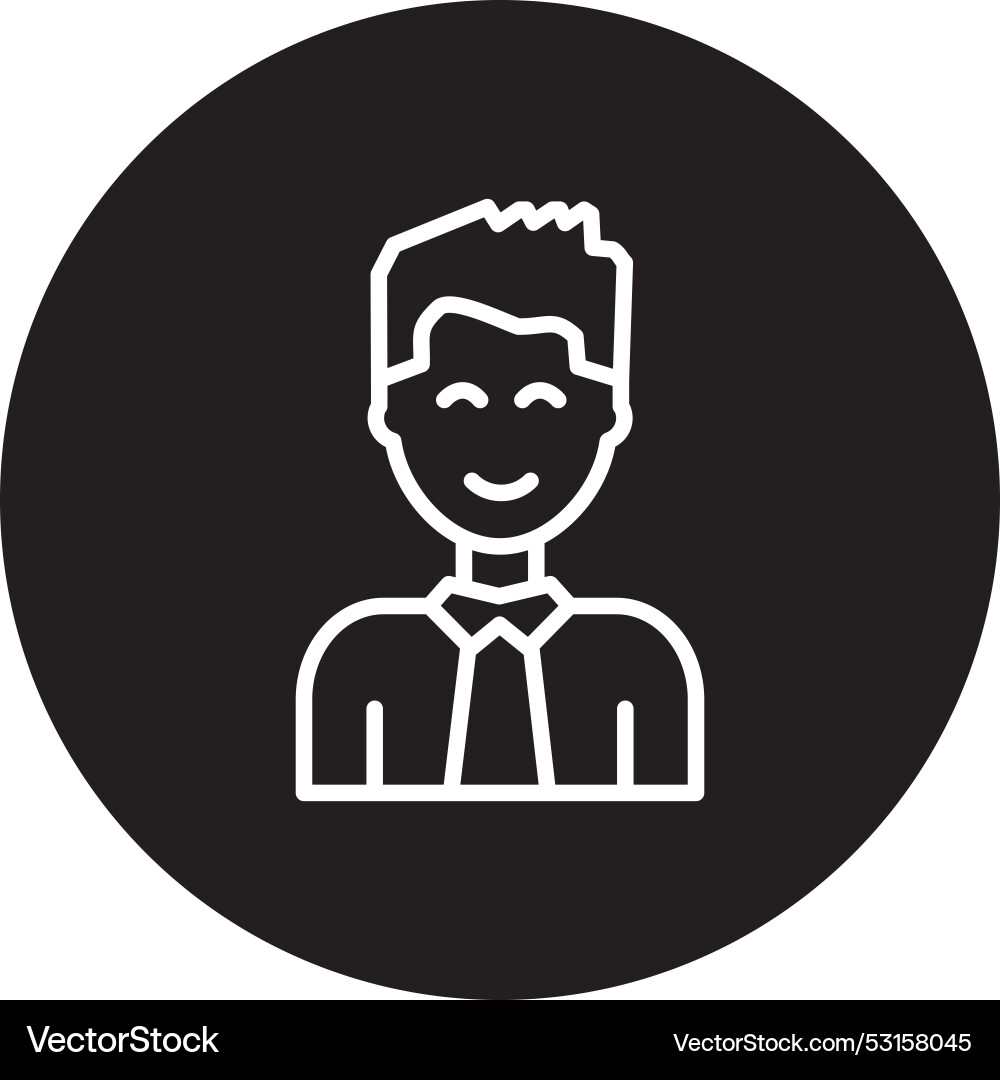 Student line inverted icon Vector Image