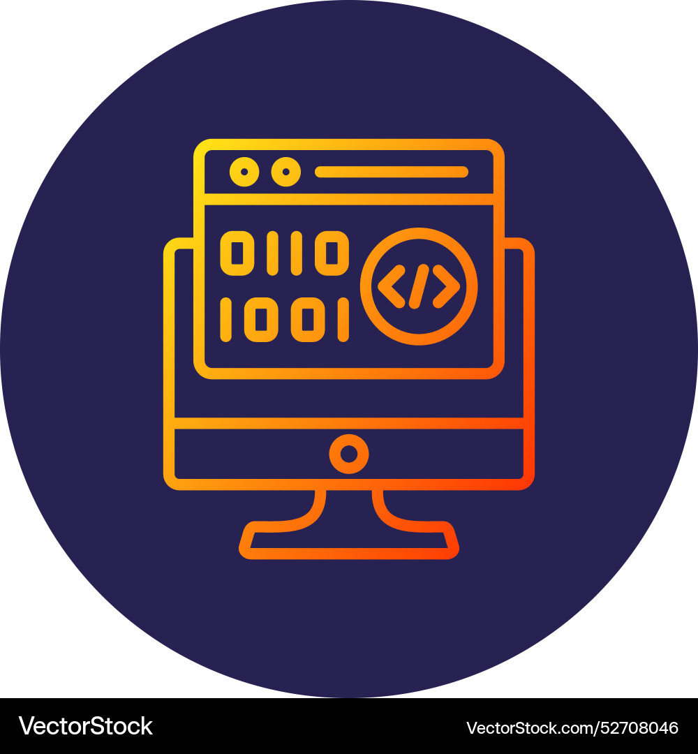 Binary code icon Vector Image