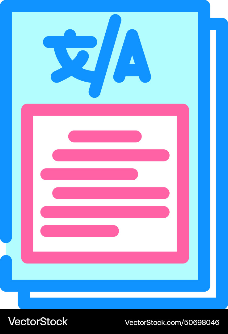Content localization technical writer color icon Vector Image