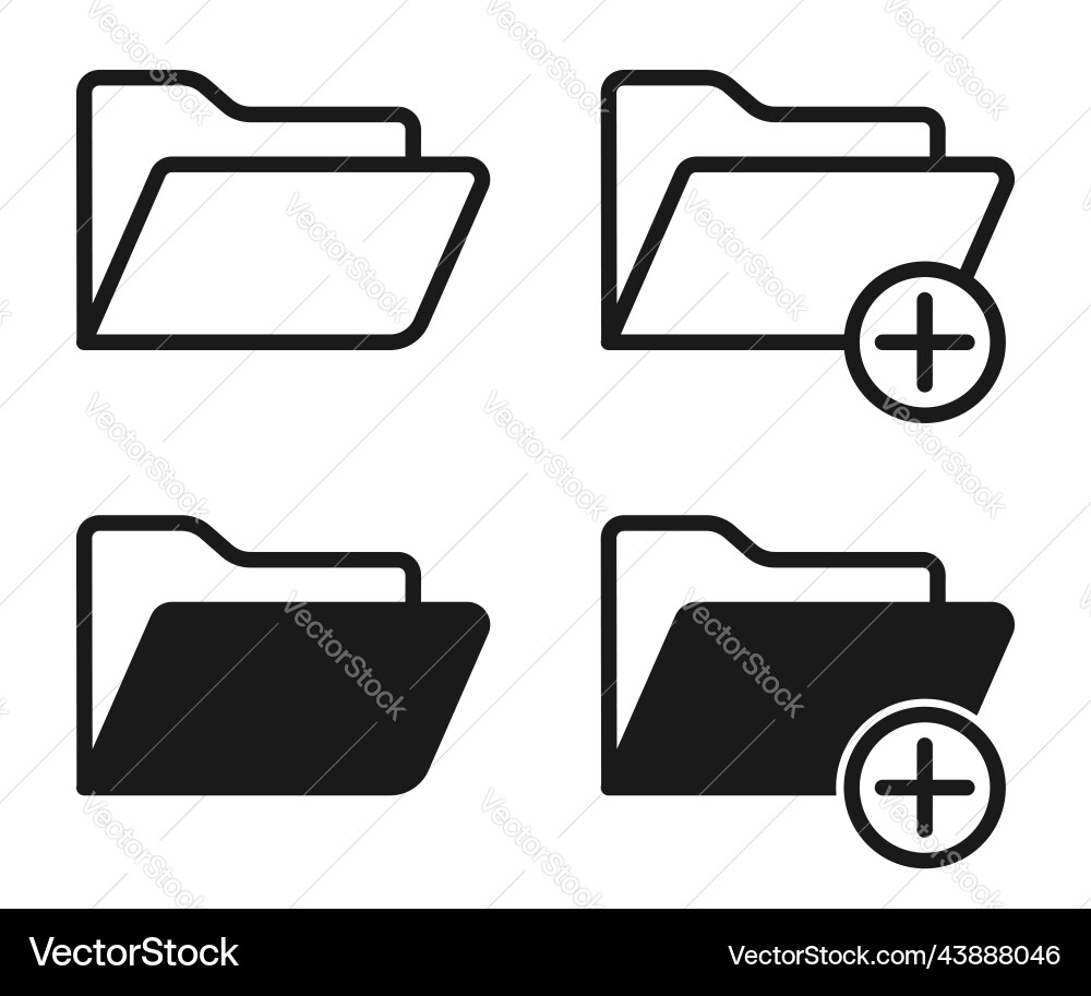 File folder line icon set File folder line icon set vector image
