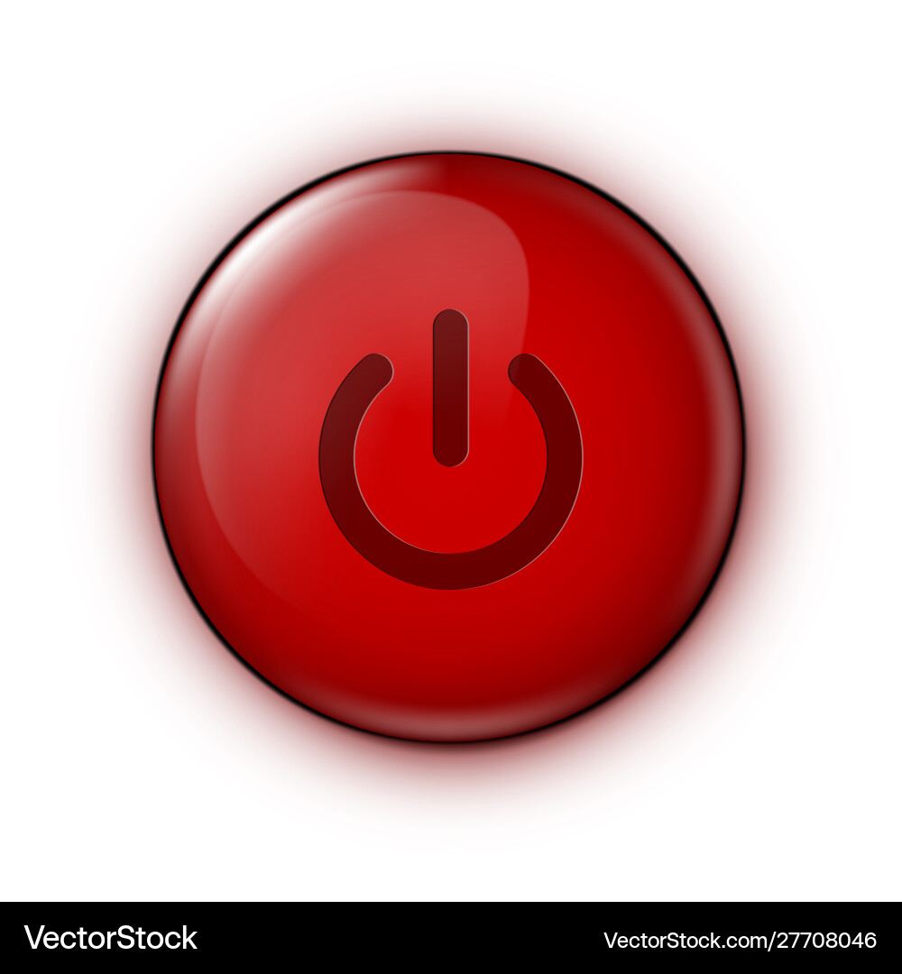 Glossy Red On/Off Button vector image