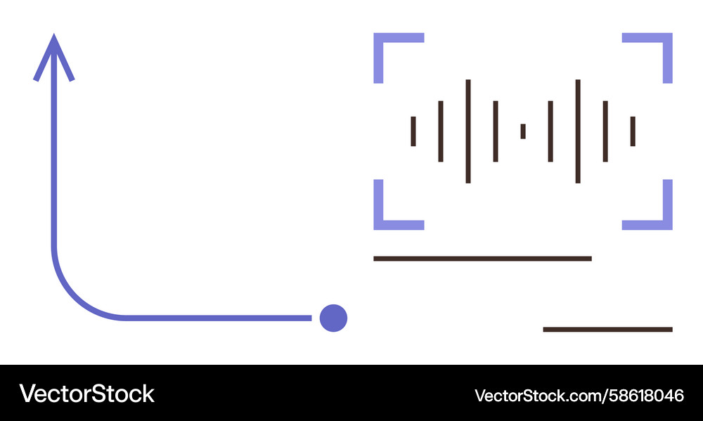 Growth arrow and sound wave pattern representing Growth arrow and sound wave pattern representing Vector Image
