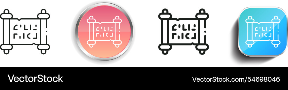 Hieroglyph icon thin linear regular and button vector image