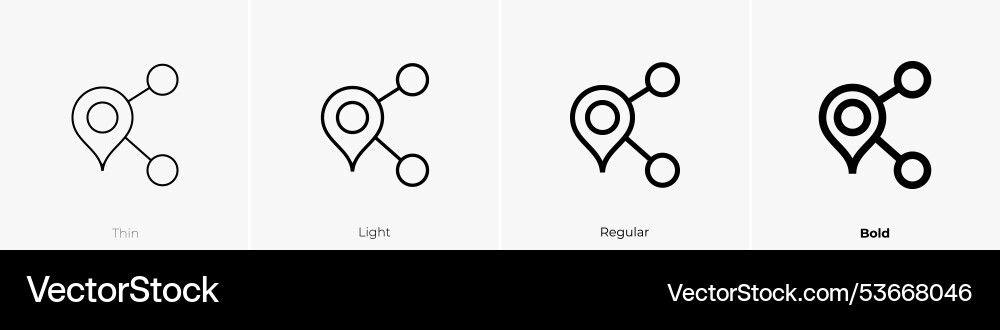 Share icon thin light regular and bold style Vector Image