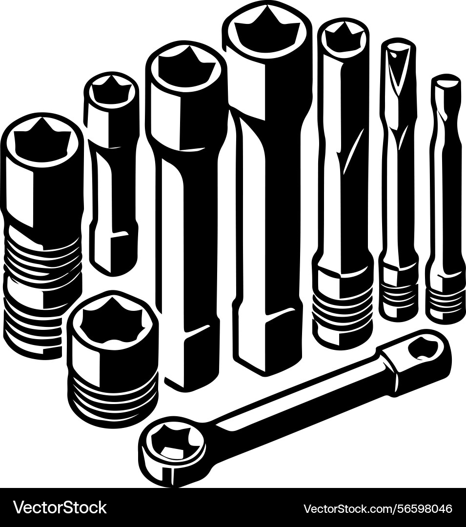 Simple icon of a socket set logo design Simple icon of a socket set logo design vector image