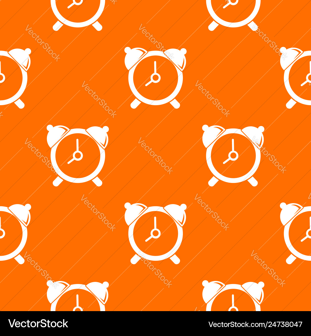 Alarm clock pattern orange Alarm clock pattern orange vector image