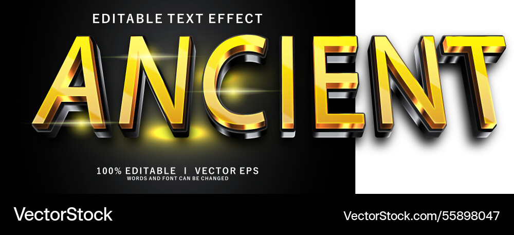 Ancient 3d text effect with modern style design Ancient 3d text effect with modern style design vector image