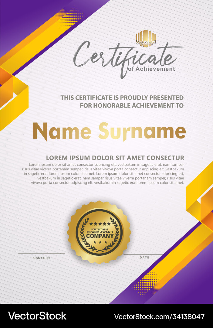Certificate template with line halftone frame Certificate template with line halftone frame vector image