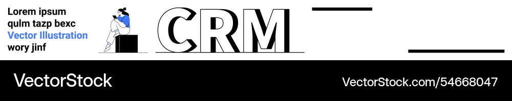 Crm concept with text and abstract Crm concept with text and abstract vector image