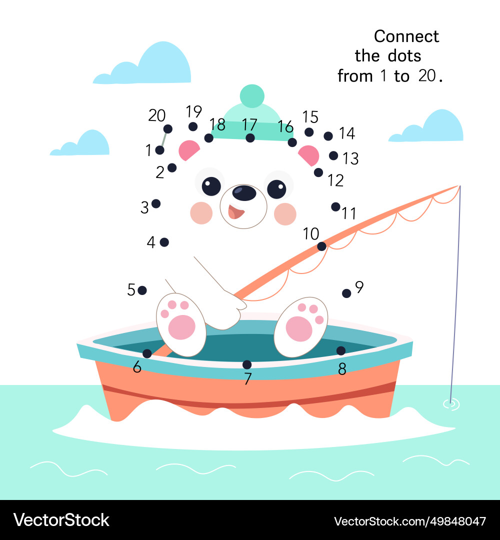 Dot to connect the dots from 1 20 puzzle Dot to connect the dots from 1 20 puzzle vector image