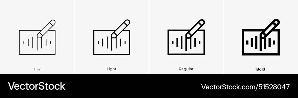 Edit icon thin light regular and bold style Edit icon thin light regular and bold style vector image