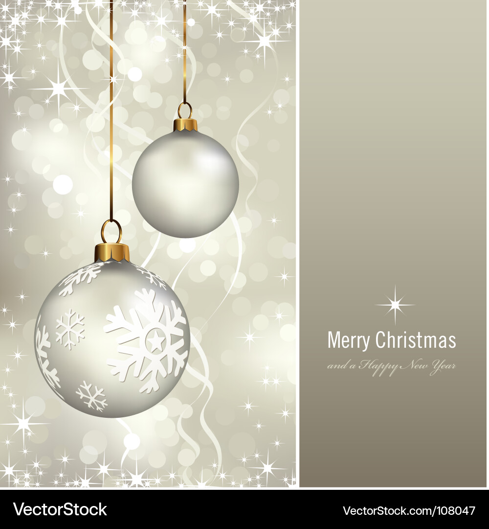 Elegante weiße Weihnachtsschmuck Vektorbild