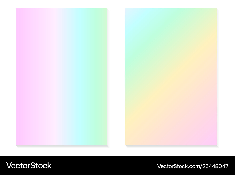 Gradient hologram backgrounds set of colorful Gradient hologram backgrounds set of colorful vector image