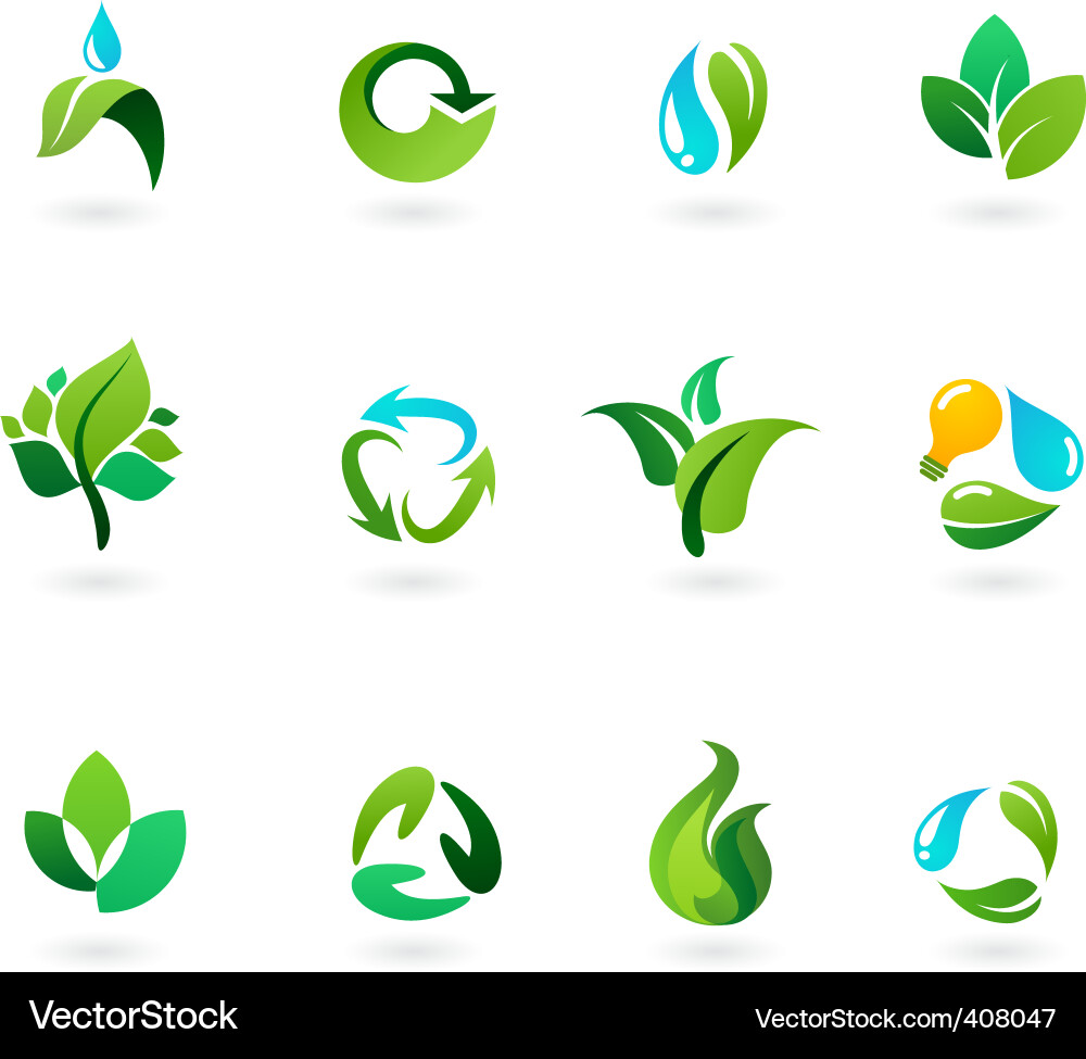 Leaf Icons Set vector image
