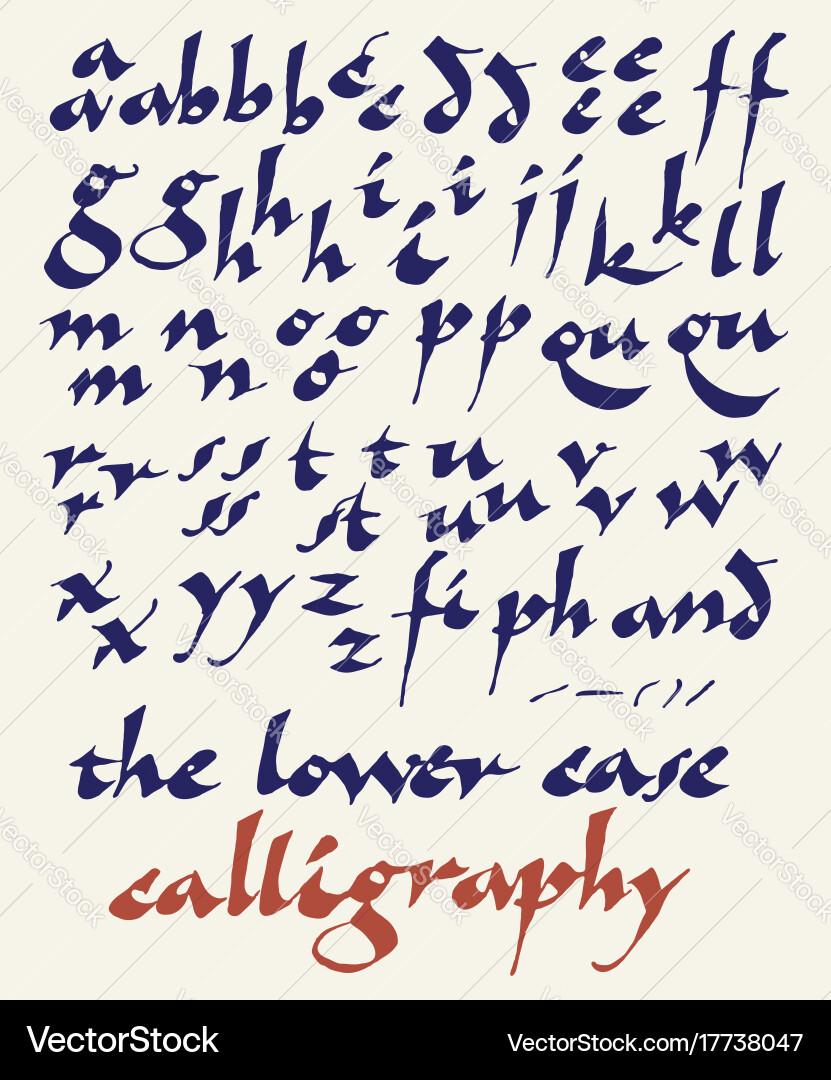 Lowercase Calligraphy Script vector image