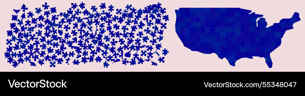 Map of usa made out different shades blue Map of usa made out different shades blue vector image