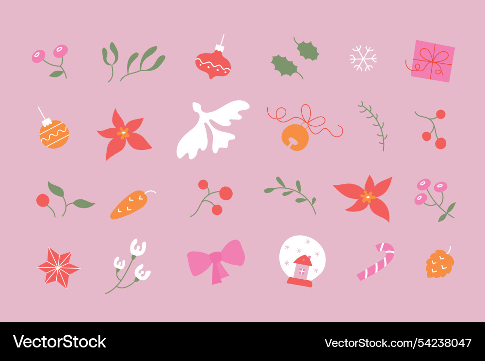 Minimalistic retro elements set with traditional Vector Image