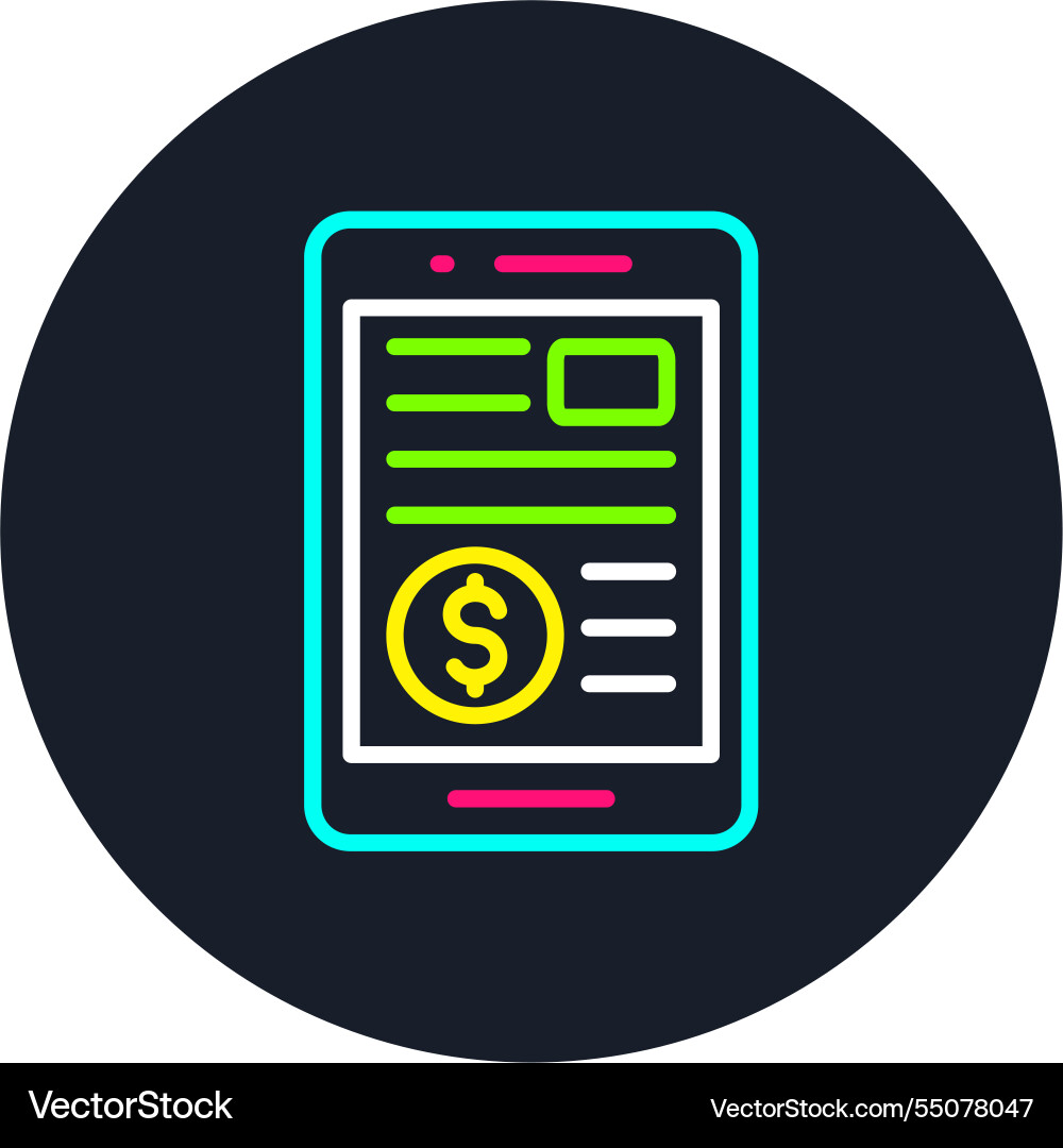 Monetization app line multi color icon vector image