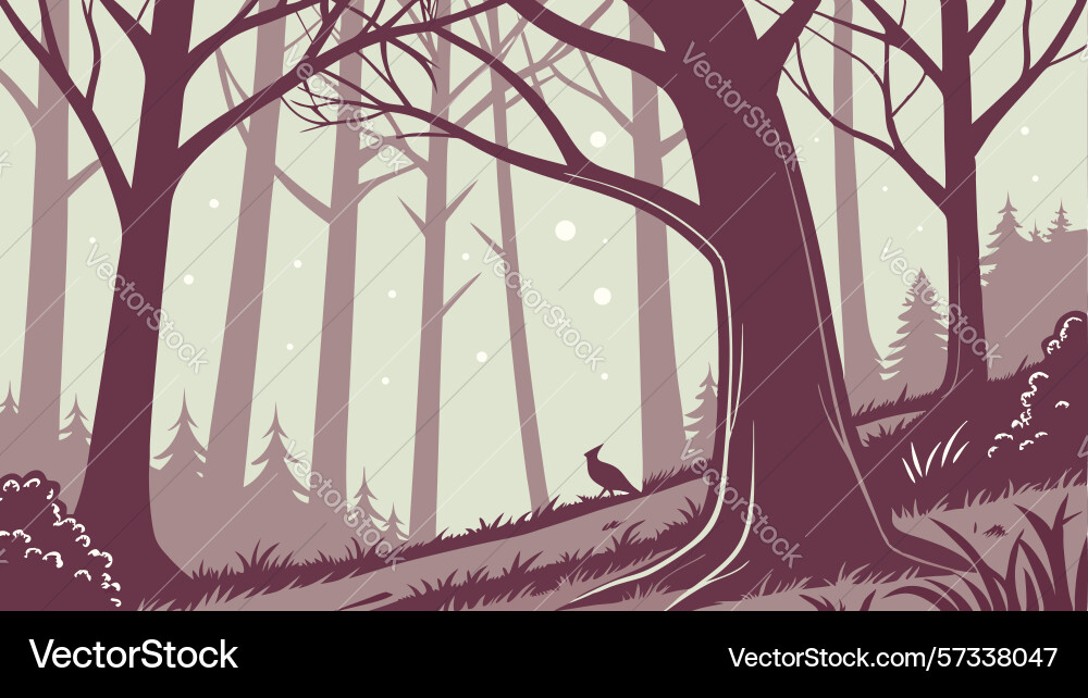 Mysterious forest path with subtle light design vector image