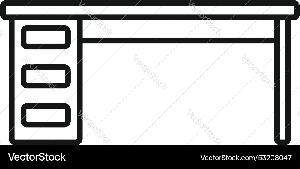 Office desk with drawers line icon representing Office desk with drawers line icon representing vector image