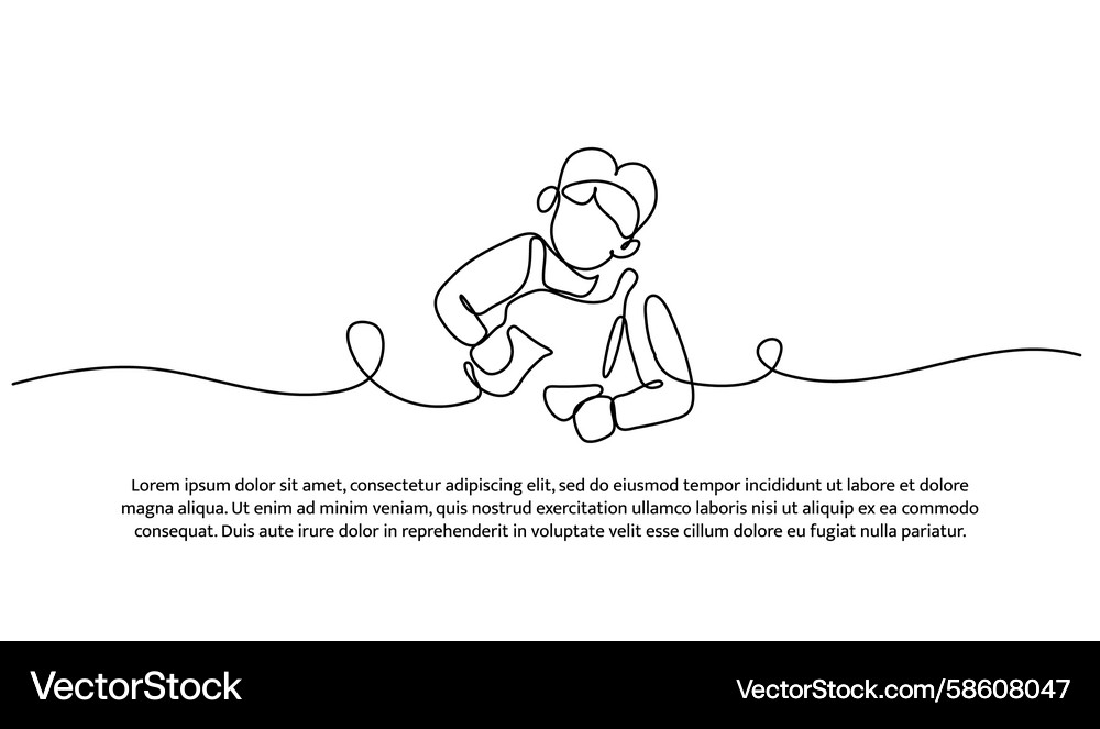 One line of waiters abstract minimal continuous One line of waiters abstract minimal continuous Vector Image