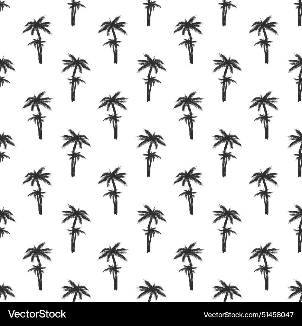 Seamless pattern with palm trees vector image