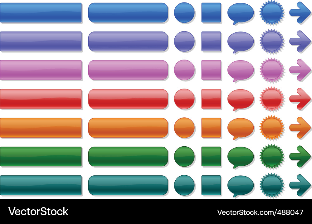 Shiny Web Buttons Collection vector image