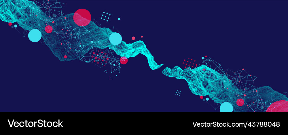 Abstract Tech Background - Network & Data Vector Image