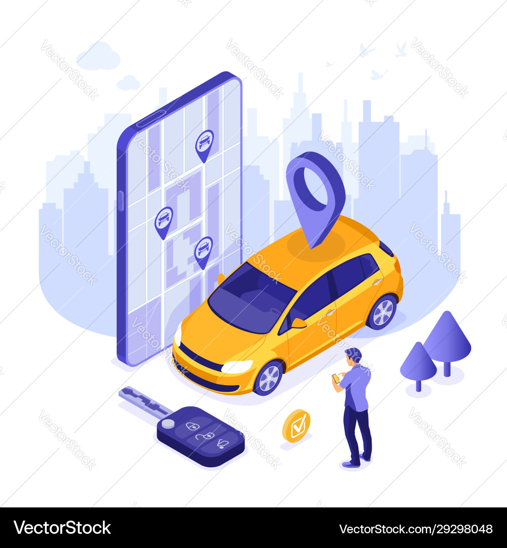 Car sharing service concept Car sharing service concept vector image