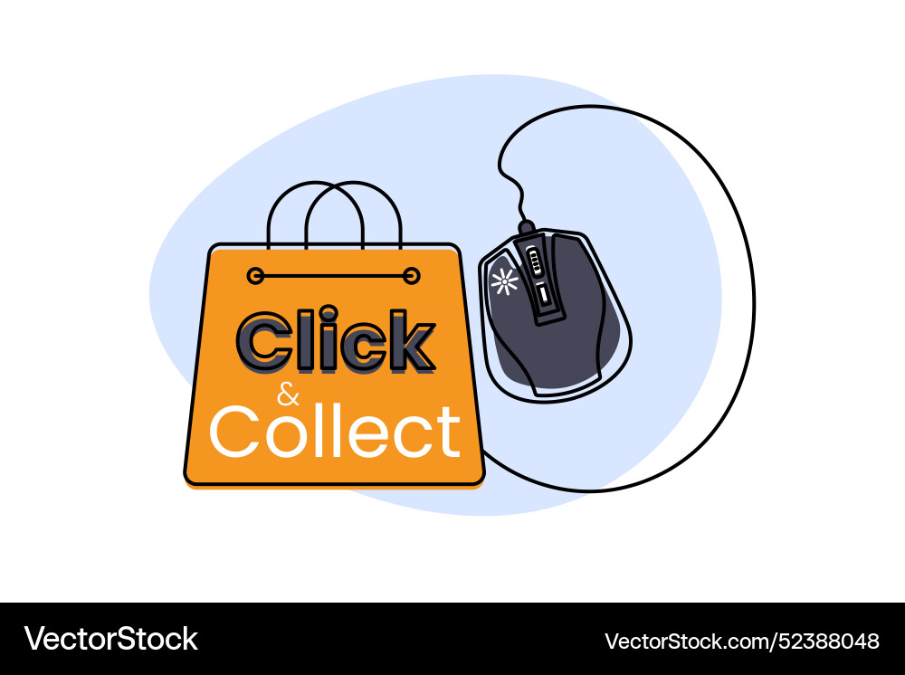 Click and collect with computer mouse vector image
