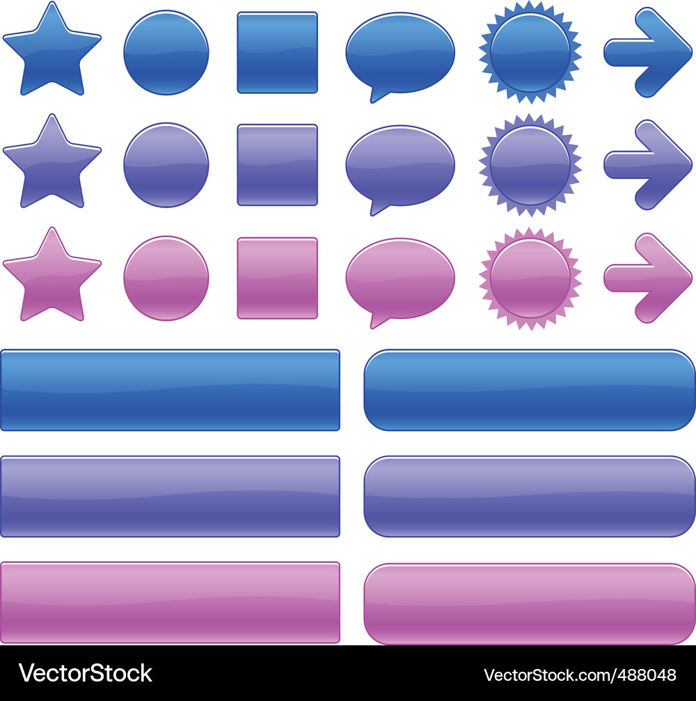 Color web buttons Vector Image