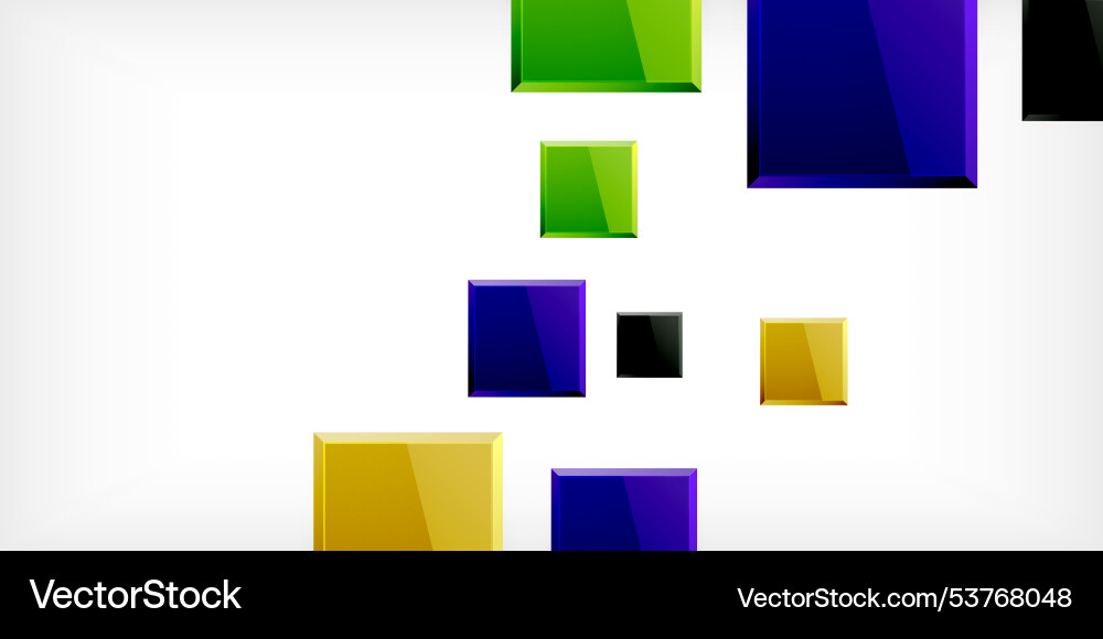 Colorful squares with reflections abstract Vector Image