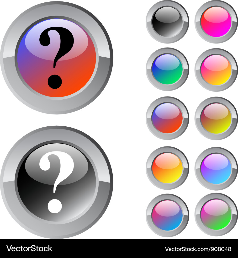 Help multicolor round button Vector Image