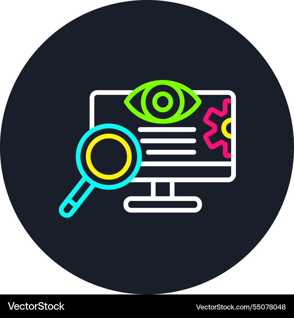 Monitoring line multi color icon Vector Image