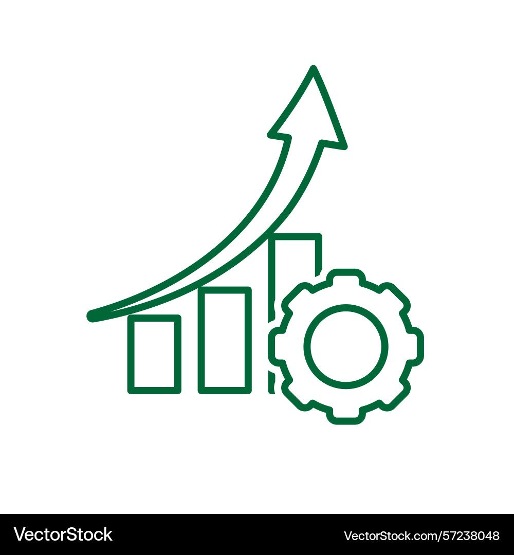 Optimization icon data up chart Vector Image