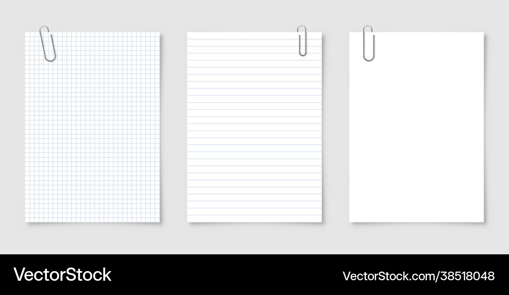 Realistic blank paper sheets in a4 format vector image
