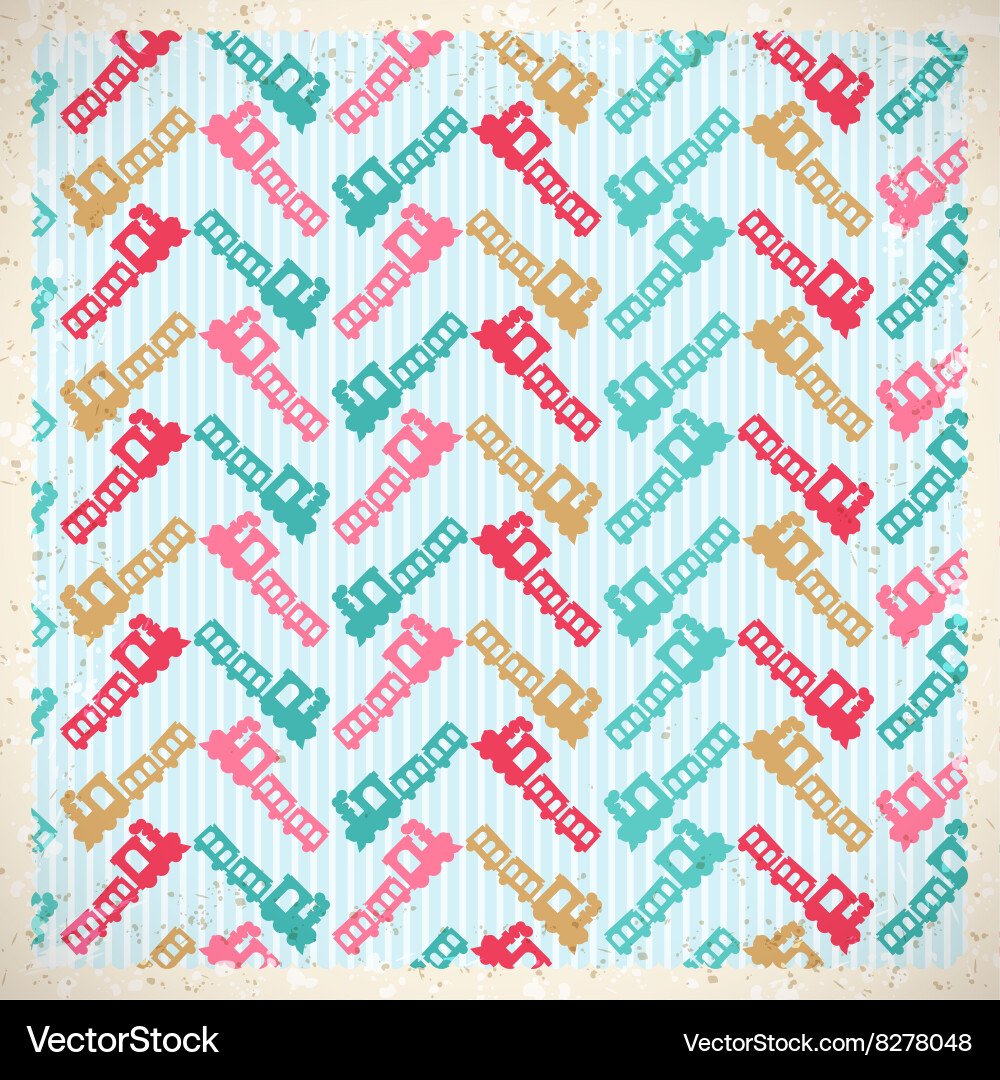 Retro Train Pattern Background vector image