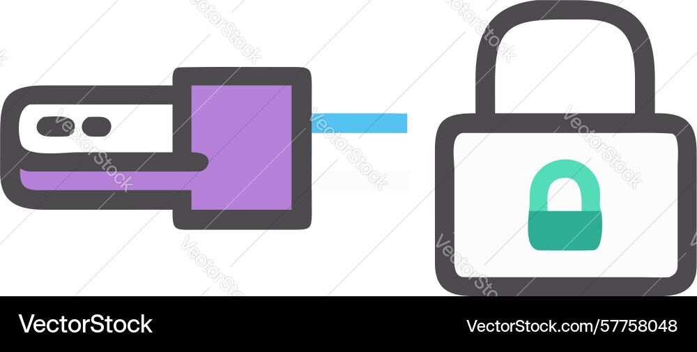 Secure usb data storage icon digital information vector image
