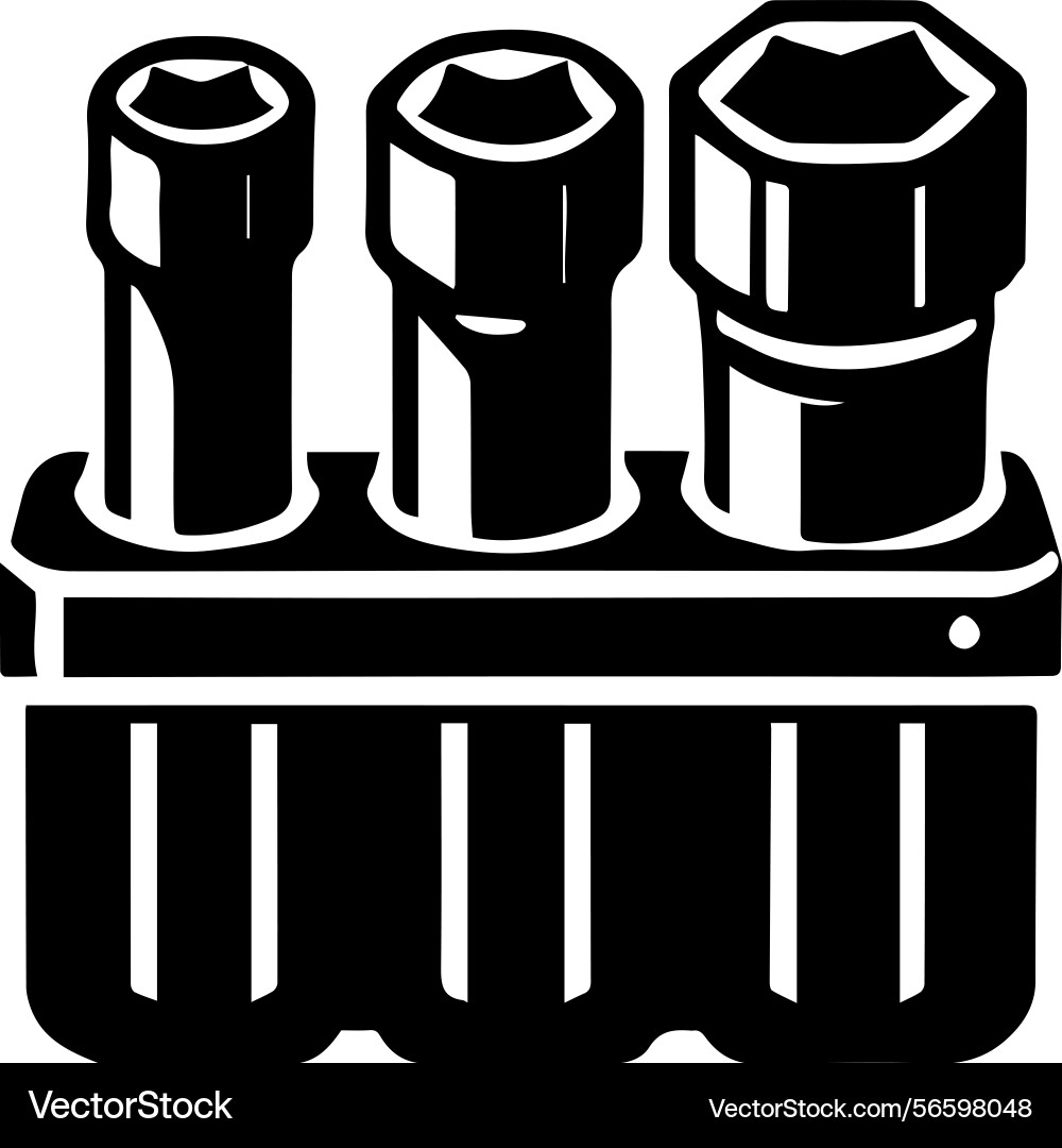 Simple icon of a socket set logo design Simple icon of a socket set logo design vector image