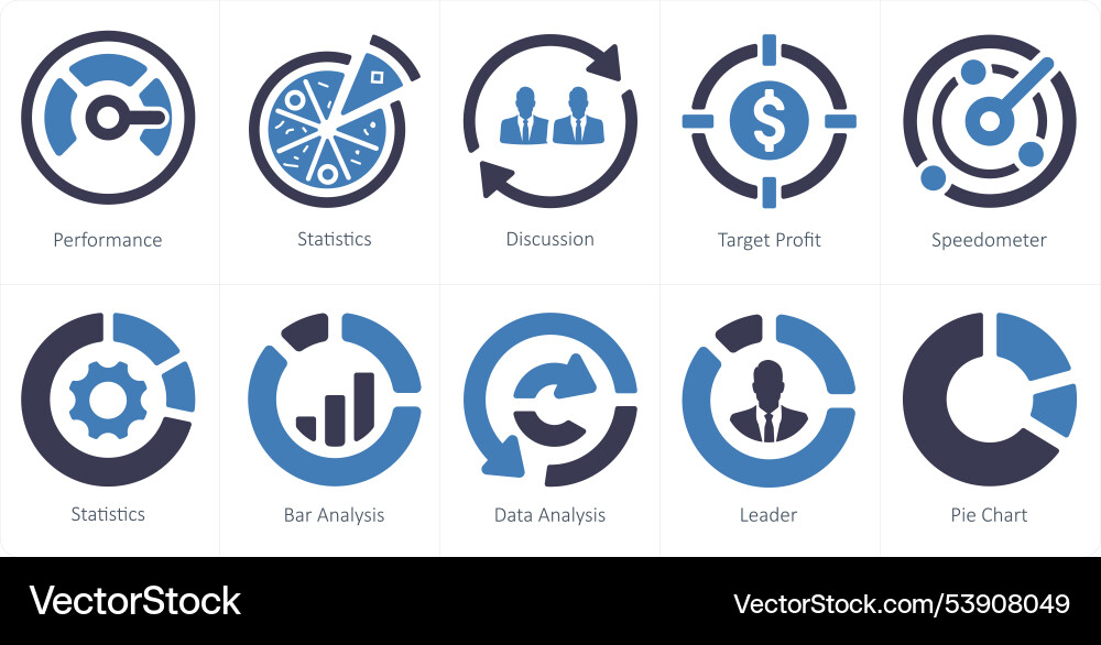 A set of 10 web marketing icons as performance Vector Image