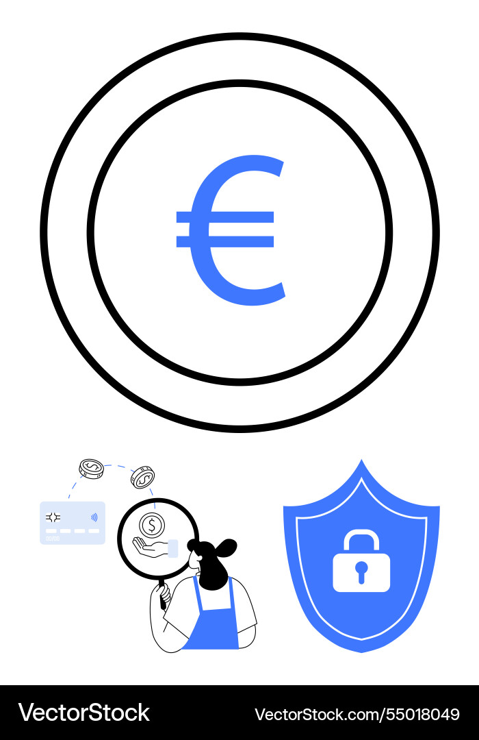 Digital monetary transactions and security euro vector image
