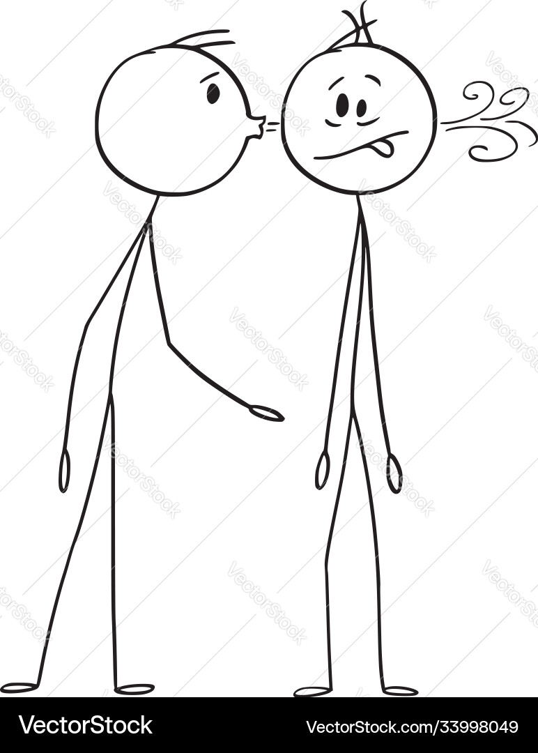 Man Blowing in Ear - Dullness vector image